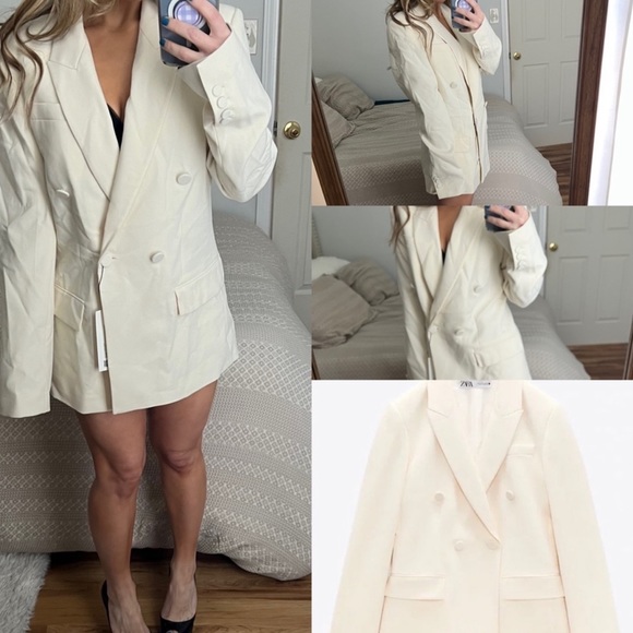 Zara Jackets & Blazers - NEW ZARA TAILORED DOUBLE BREASTED BLAZER JACKET WOMENS SIZE xl